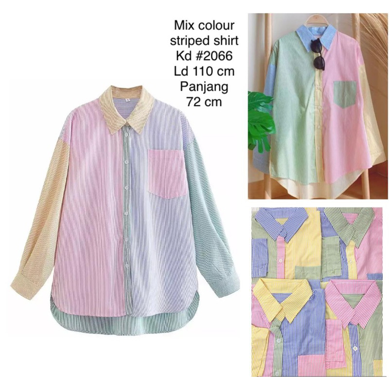 Atasan wanita / blus wanita / kemeja wanita lengan panjang KATUN LD 110 cm MIX COLOR