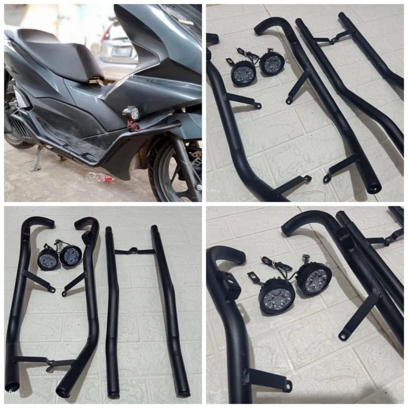 Crashbar pcx160 2023 plus lampu tembak pcx160 Tubular pcx160 Frame slider pcx160 2023 Crash Bar Hond