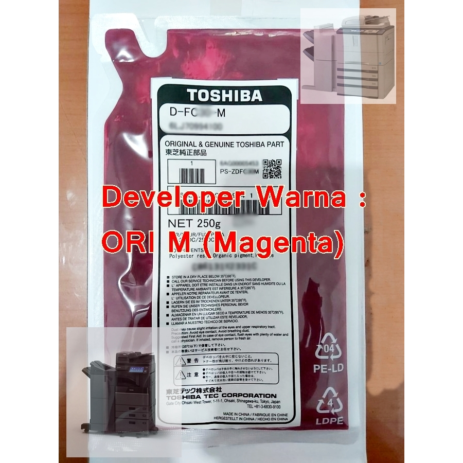 Developer Warna Original Magenta D-FC505-M TOSHIBA FotoCopy 2505AC/5005AC Net 250g