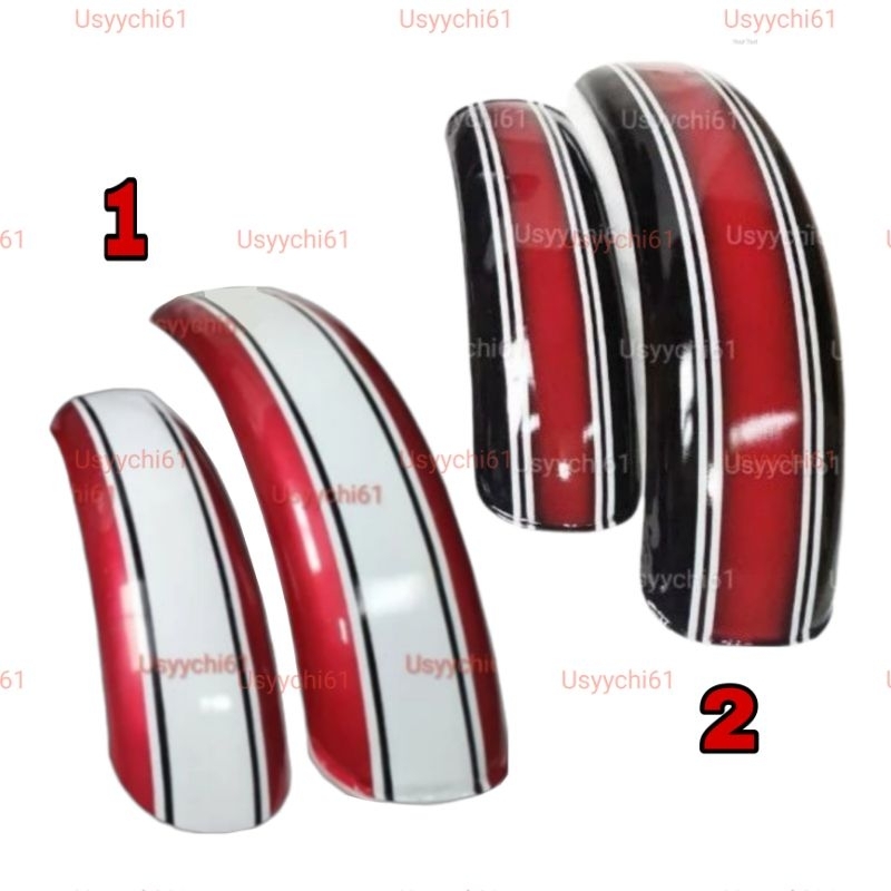Spakbor Slebor Cat Motor Japstyle Bobber Custom Kombinasi warna List merah putih