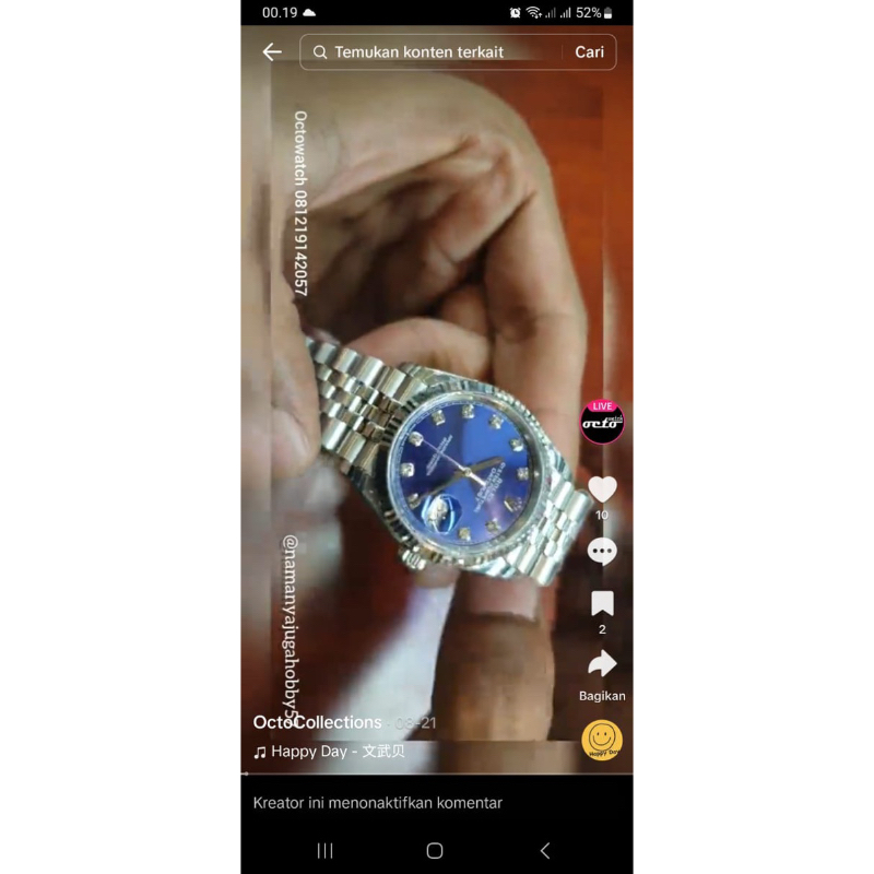 Jam tangan silver biru swiss