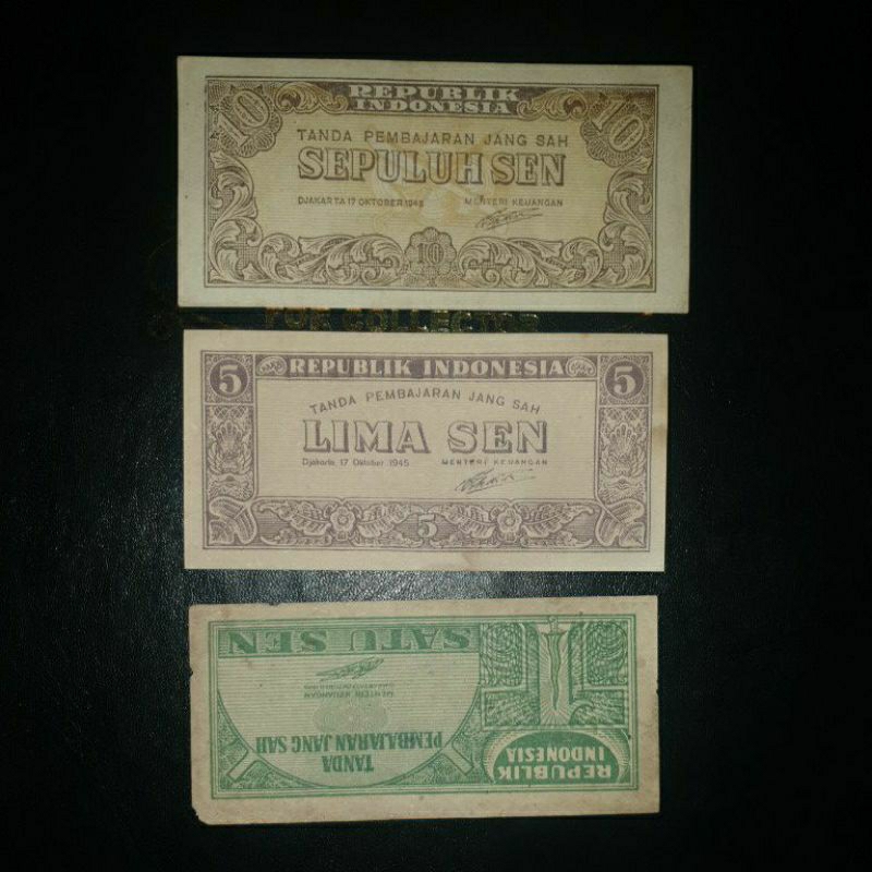 .Mini Set ORI 1, 5, dan 10 Sen tahun 1945