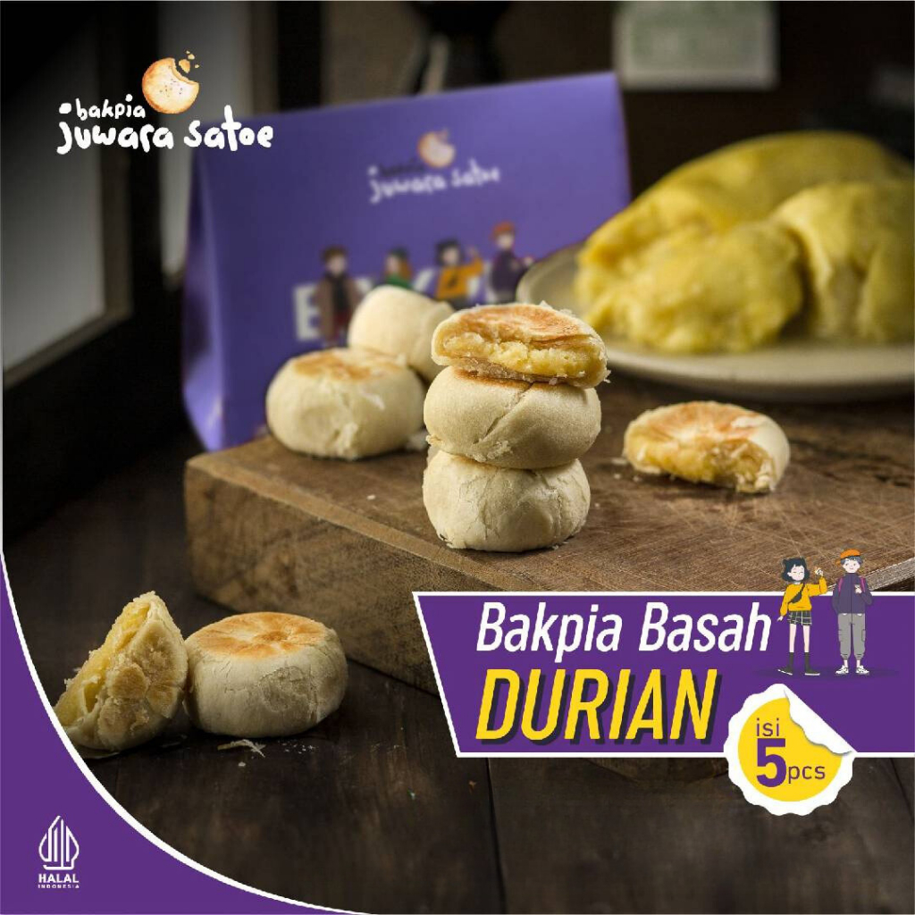 

BAKPIA JUWARA SATOE [ Isi 5 ] Bakpia Basah Durian - Oleh Oleh Khas Jogja