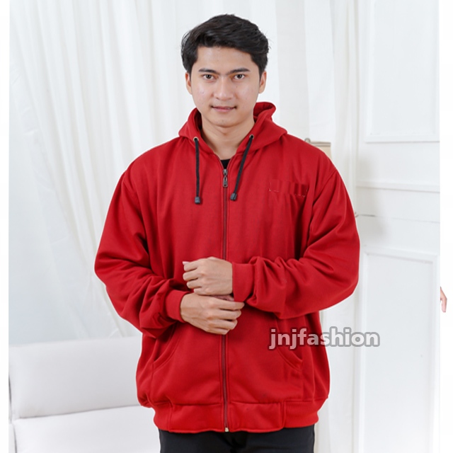 HOODIE POLOS PRIA WANITA JUMBO MURAH XXL XXXL LD 120 LD 136 FLEECE TEBAL ORIGINAL J&J FASHION