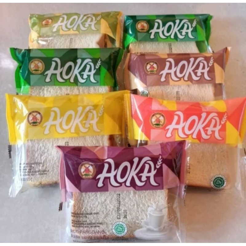 AOKA Roti Panggang 65gr | Roti AOKA Panggang| Roti Sandwich | Aoka Murah | Aoka 1 Dus | Aoka Gulung