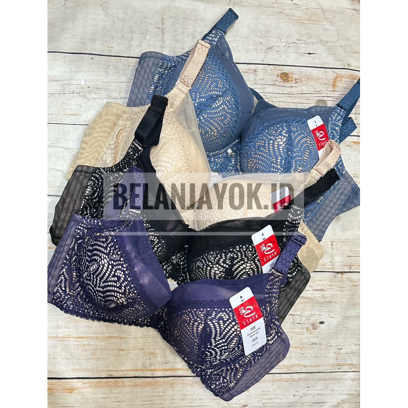 BH Elena Busa Tebal 88018 Luxury Bra Elena Kawat Kait 3 Brokat Busa Tebal Cup A