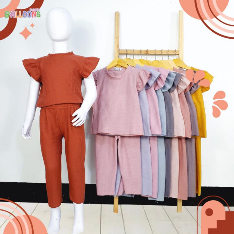 Gauri Waffle Set / Setelan UNIQLO Anak Murah 2 tahun sampai 7 tahun