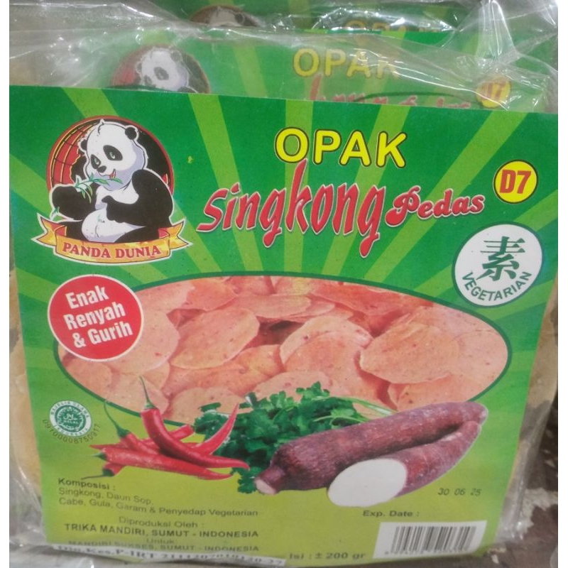 

Opak Singkong Pedas Mentah Vegetarian Panda Dunia 200g