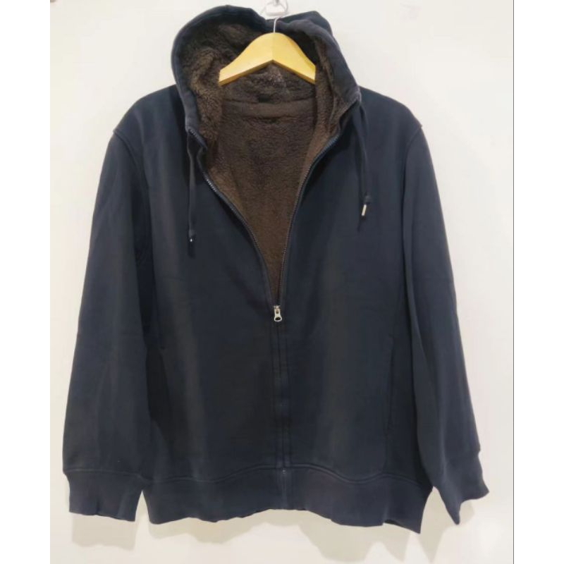 SECOND Jaket Musim Dingin Winter Pria Wanita Tebal Hoodie Lapis Bulu Sherpa Halus Anti Dingin Hangat