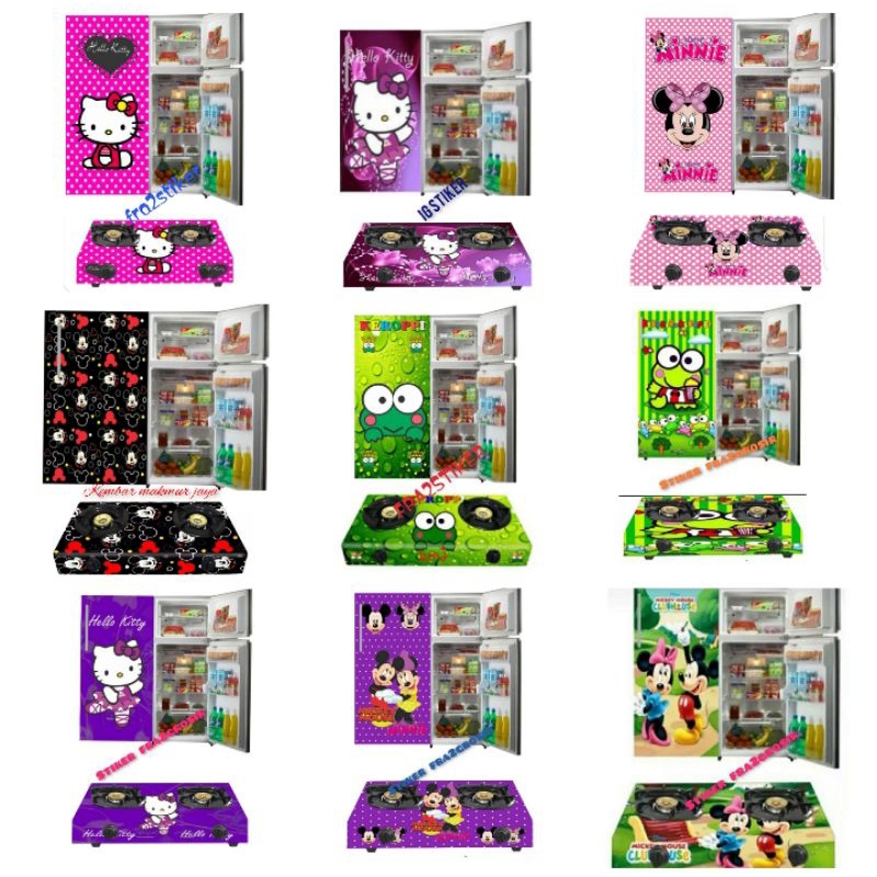 STIKER KULKAS 1 PINTU DAN KOMPOR GAS 2 TUNGKU KRAKTER