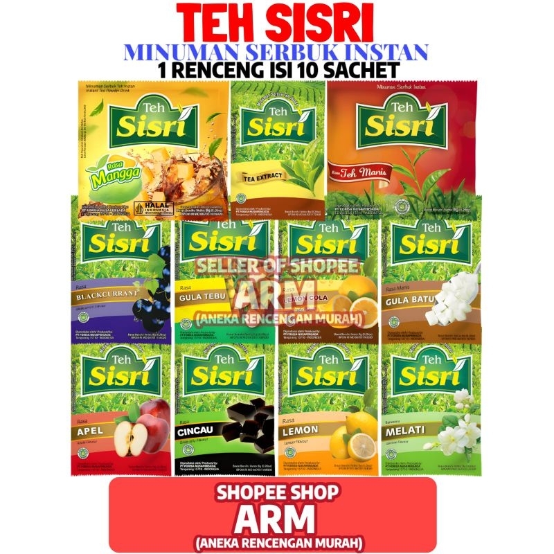 

Minuman Serbuk Teh Sisri 1 Renceng Isi 10 Sachet