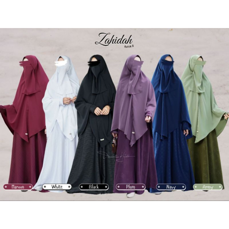 Best Seller Set Gamis Cadar/Abaya Syar'i Termurah/Zahidah Embos By Damayra Hijab