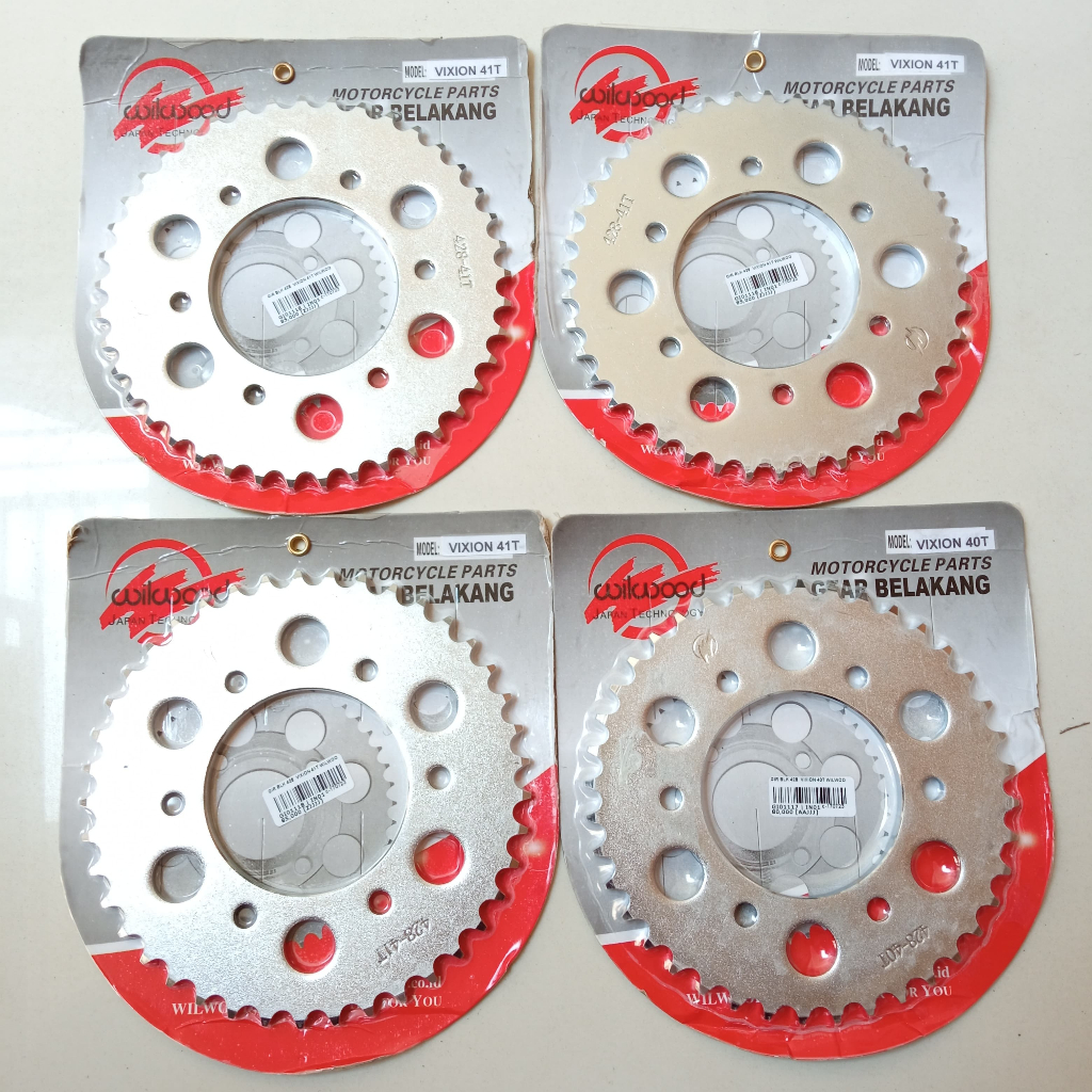 Gir Gear Ger belakang Vixion WILWOOD , Vixion new, Scorpio CROM SERIES  tebal 428 ukuran 39 40 41T -