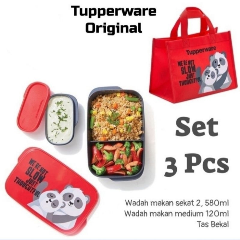 Tupperware Murah Bekal Makanan Set Tas Kotak Makan Anak