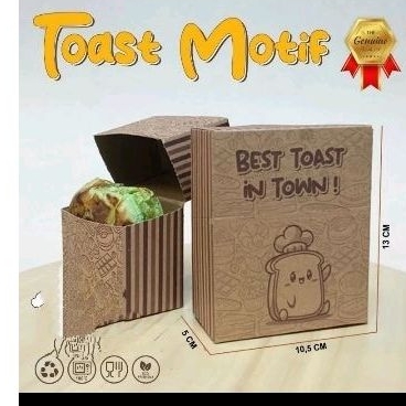 

Toast Box Motif / Dus Roti Bakar/ Toast Tray / Dus Roti Bakar / Box Roti Toast / Kemasan Roti Bakar