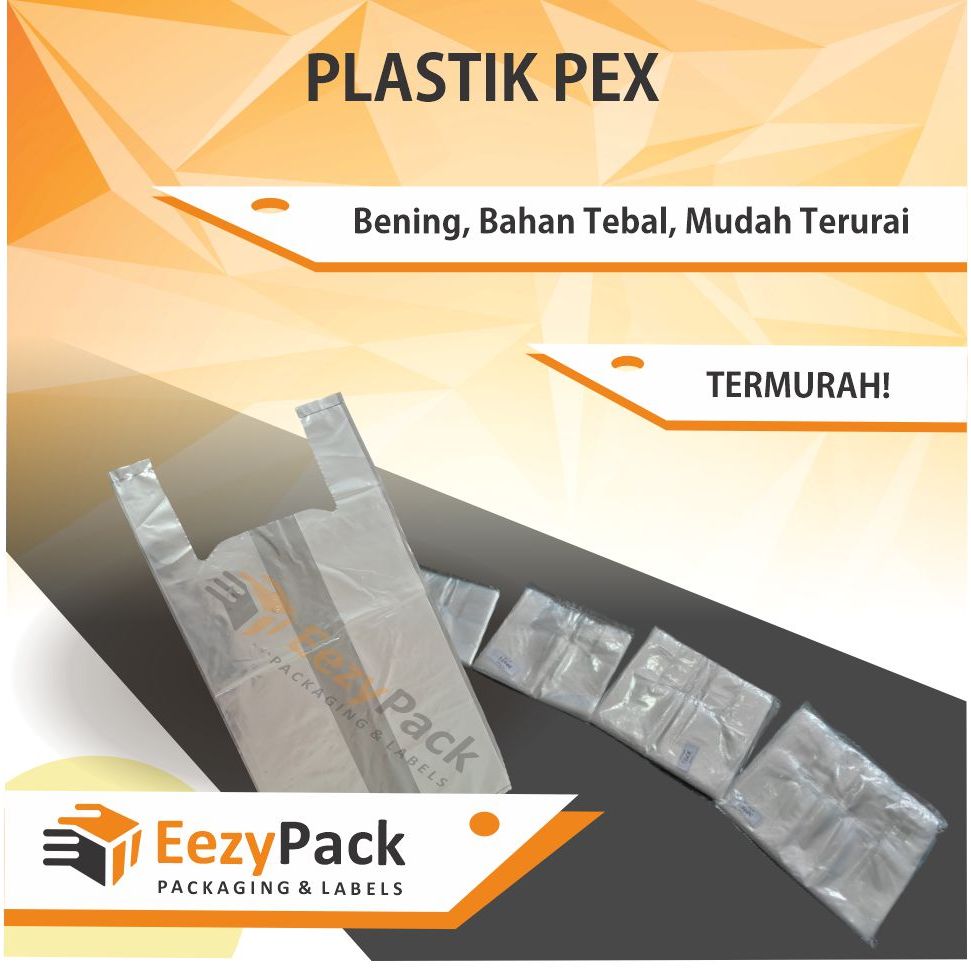 (ISI 50)Kantong Kresek Bening PEX/ Kantong Plastik Tebal/ 15 20 25