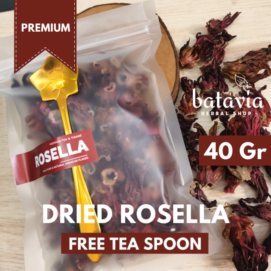 

Teh Rosella Merah Kering Murni Premium Hibiscus Tea Teh Rosela - 40gr, Rosella Utuh