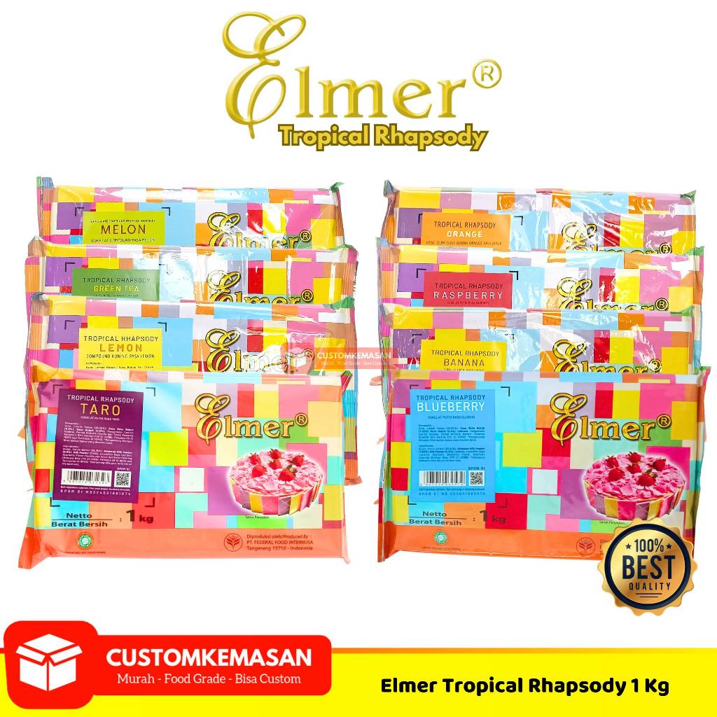 

Elmer Tropical Rhapsody / Coklat Batang Elmer 1 kg / Elmer Tropical Rhapsody Taro / Elmer Tropical Rhapsody Strawberry / Elmer Tropical Rhapsody Blueberry