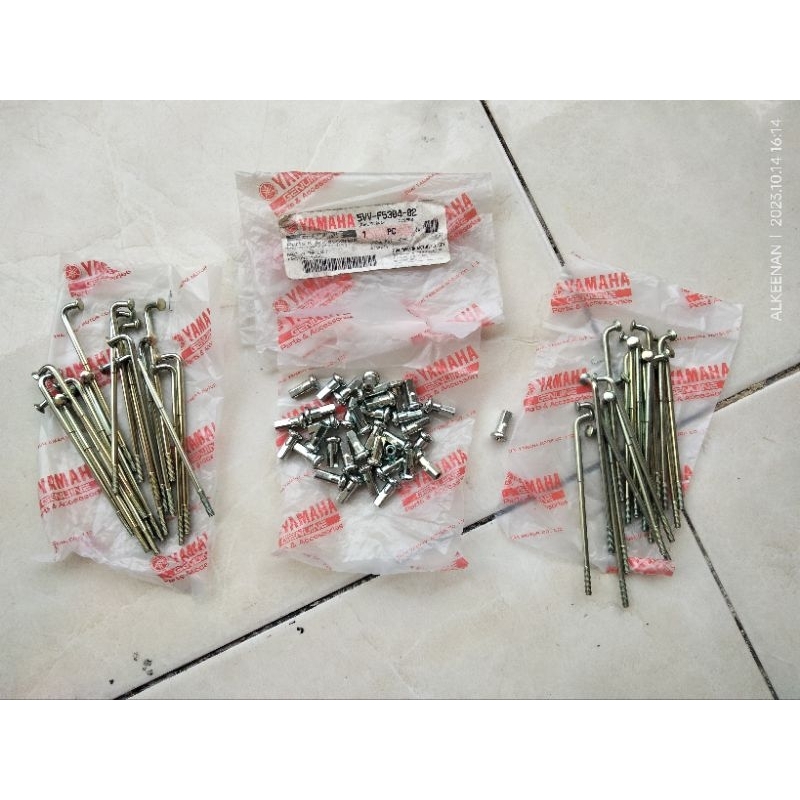 ruji jari jari spoke set tromol roda belakang Yamaha Nouvo Nuvo Mio lama sporty automatic smile 5VV 