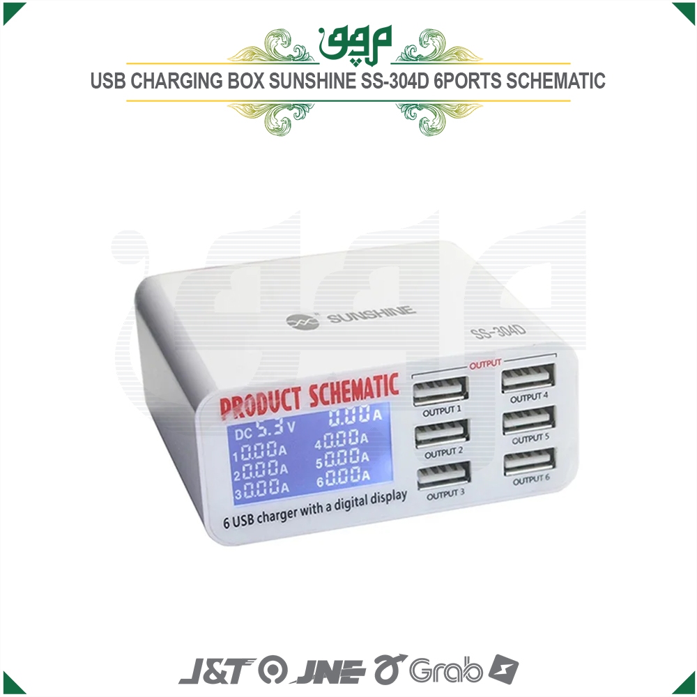 Adaptor Charger Sunshine SS-304D 6 Port USB/ USB Charging Sunshine SS-304D 6 Port/USB Charger Sunshi