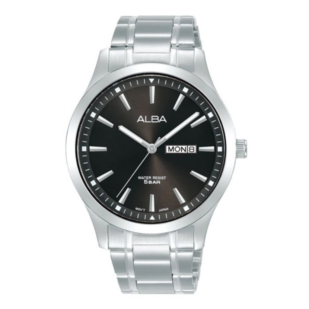 Jam Tangan Pria Alba AJ6153X1 Quartz Stainless Steel 40mm Dark Brown Dial