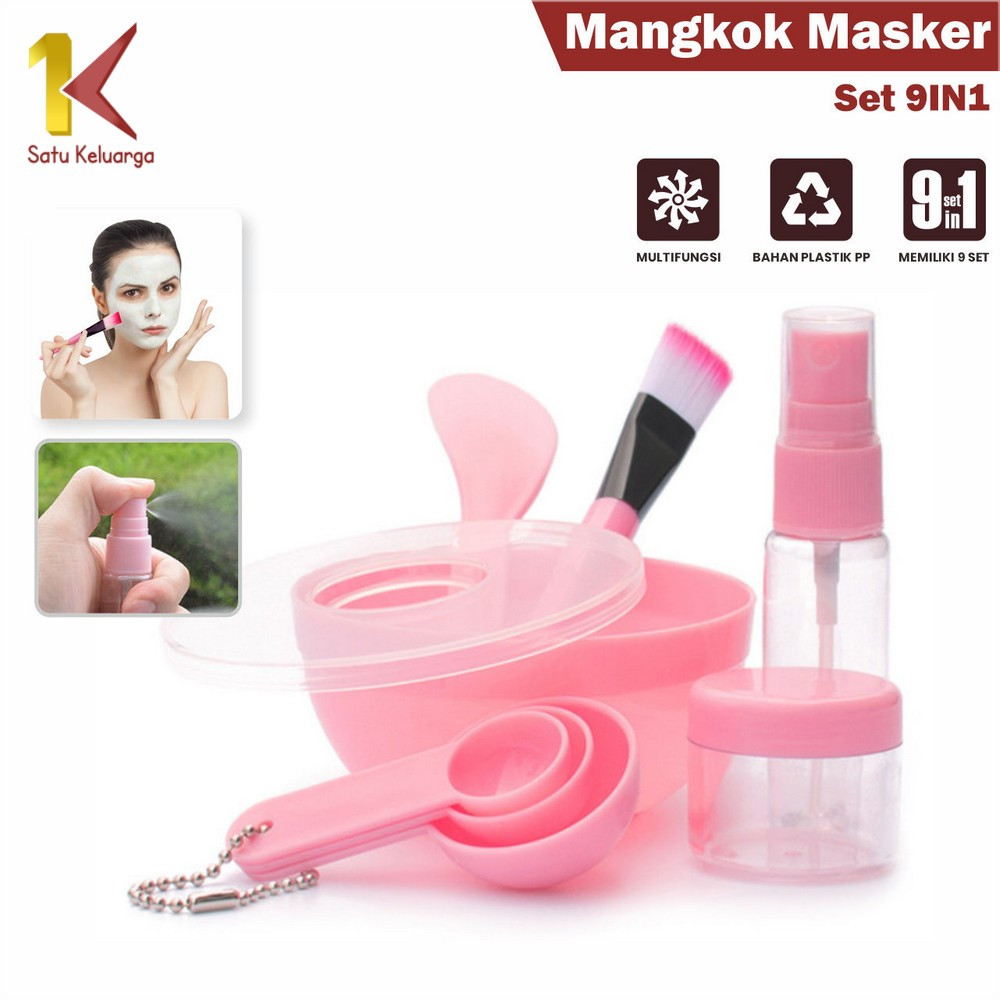 Satu Keluarga Mangkok Masker Set 9in1 K61 Tools Set Mask Kuas Alat Make Up Alat Masker Wajah
