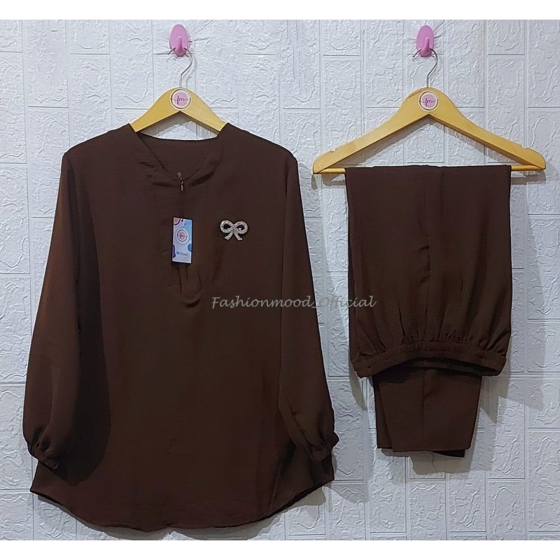 ONE SET RAYON CRINKLE AIRFLOW SETELAN // SETELAN RAYON CRINKLE AIRFLOW // DRESS RAYON // SETELAN