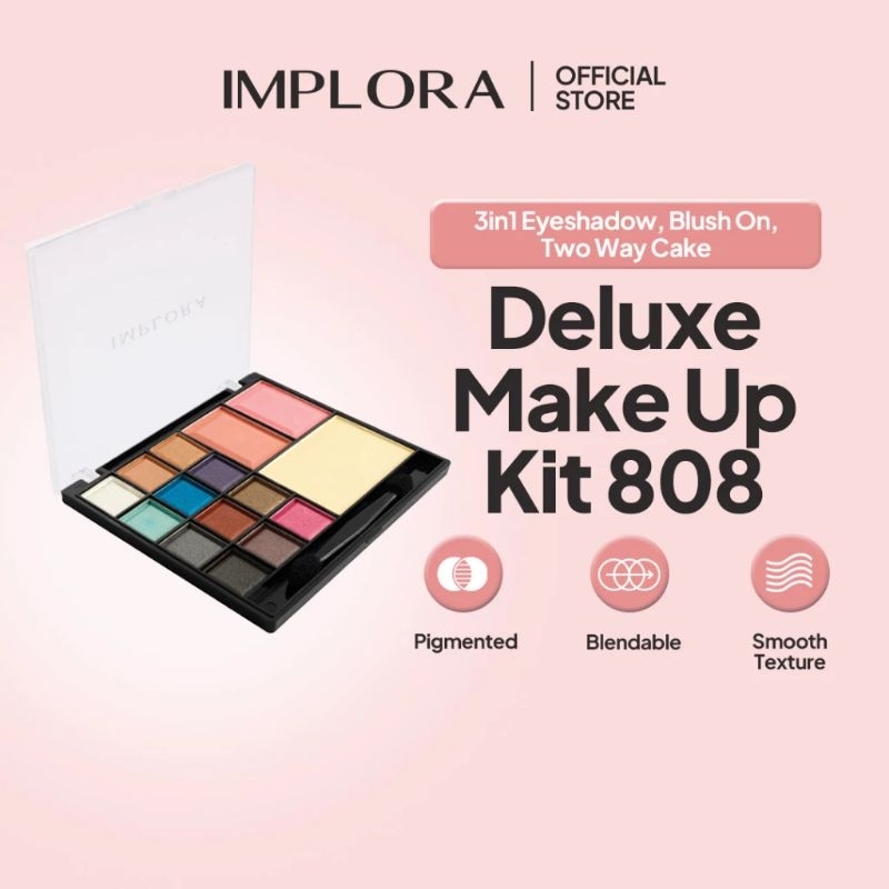 IMPLORA DELUXE MAKE UP KIT 808 (EYESHADOW/BLUSH ON/POWDER CAKE)