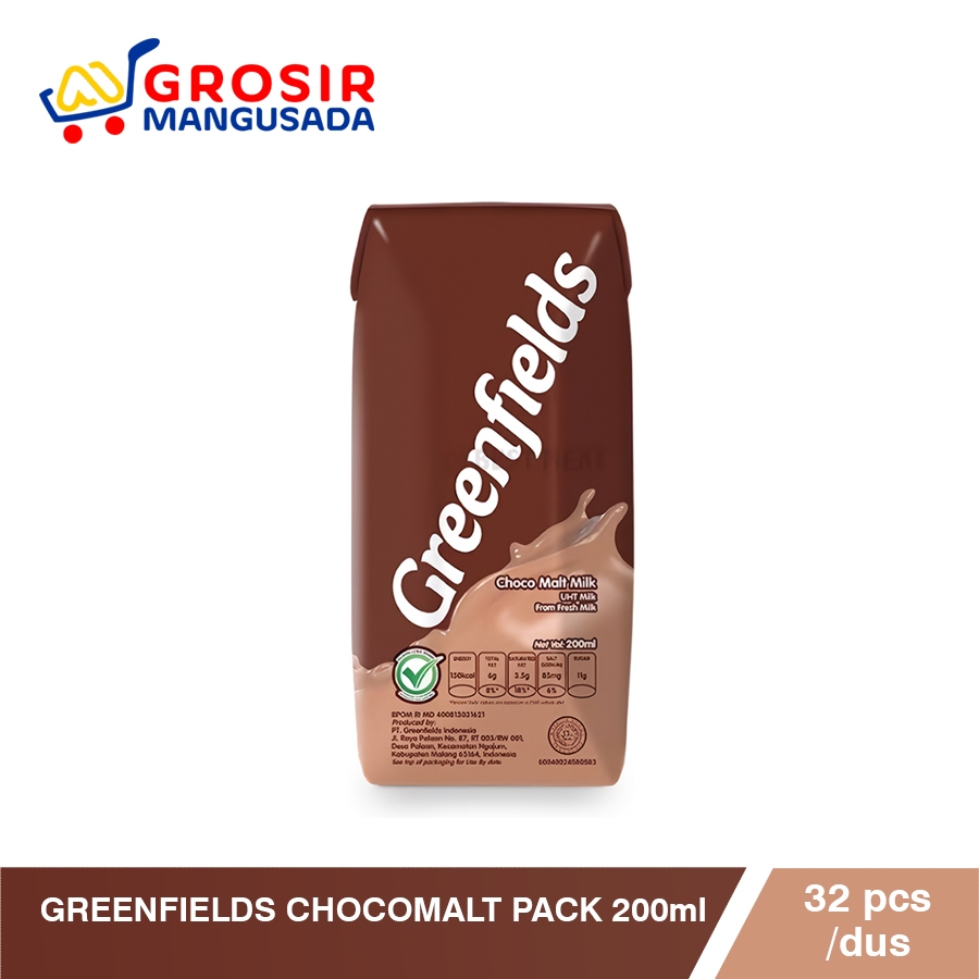 

UHT Greenfields Choco Malt 200ml Harga Grosir 3pcs