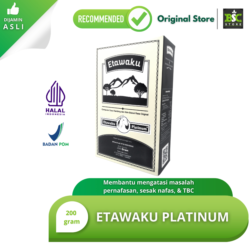 

Susu Kambing Etawa ETAWAKU PLATINUM Asli Bubuk Obat Herbal Sesak Nafas Atasi Masalah Paru Paru Dan Asma Original BPOM