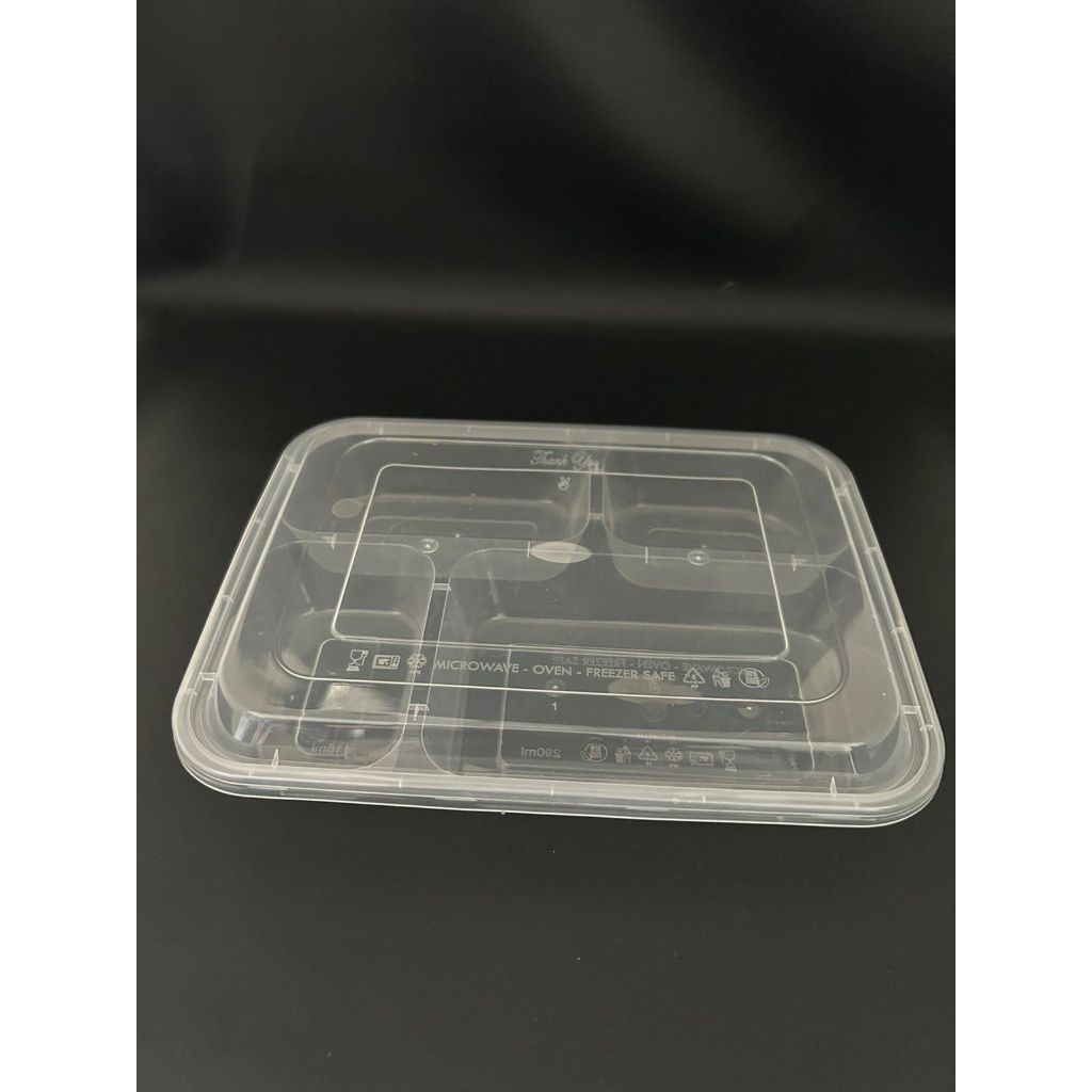 KOTAK MAKAN PLASTIK THINWALL 4 SEKAT DOME DOMM DOM BENTO BOX VICTORY 1 PACK ISI 25 PCS FOODGRADE CAT