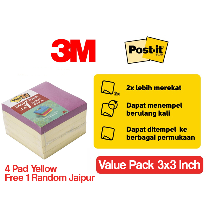 

Myhomey 3m Post It Sticky Notes Memo Value Pack Free 1 pad Japiur 500lbr