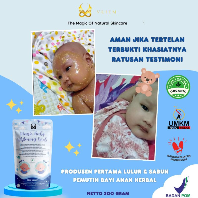 TOKOLIEM Lulur Pemutih Herbal Bayi Anak Dewasa Organik Mencerahkan Memutihkan Melembabkan Menghilang
