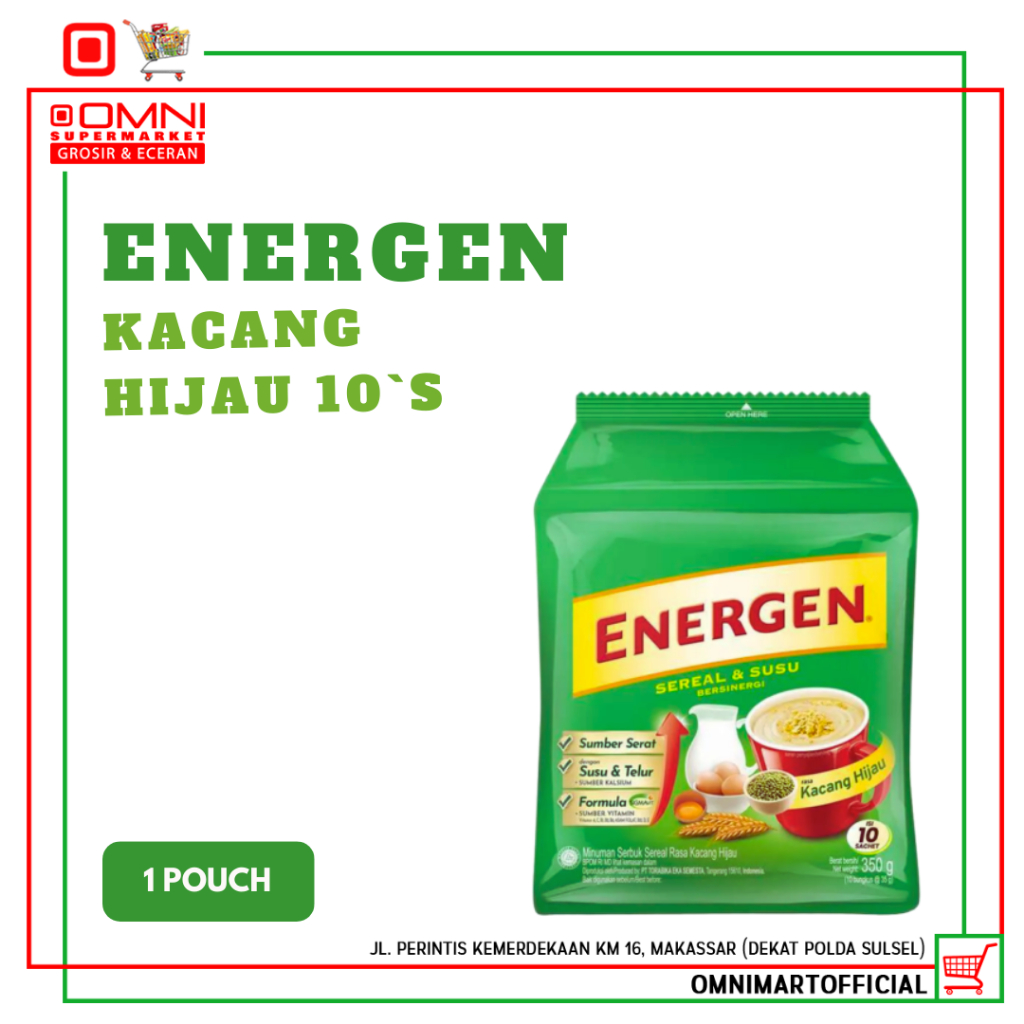 

ENERGEN KACANG HIJAU POUCH 10 'SACHETS