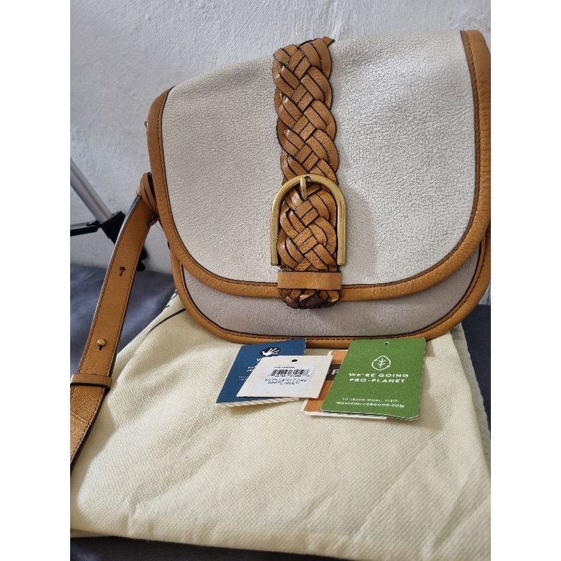 tas f@ssil wiley saddle bag white multi