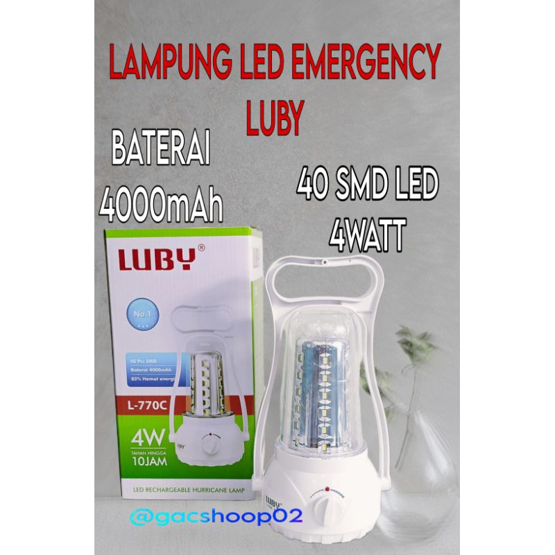 LAMPU LED EMERGENCY LUBY L-770C/LAMPU DARURAT LUBY 4WATT TAHAN 10 JAM