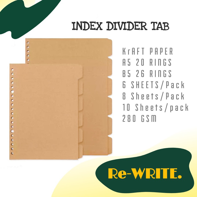 

Pembatas Binder A5 B5 Kraft Paper Linen Paper Warna Cokelat Hitam Putih