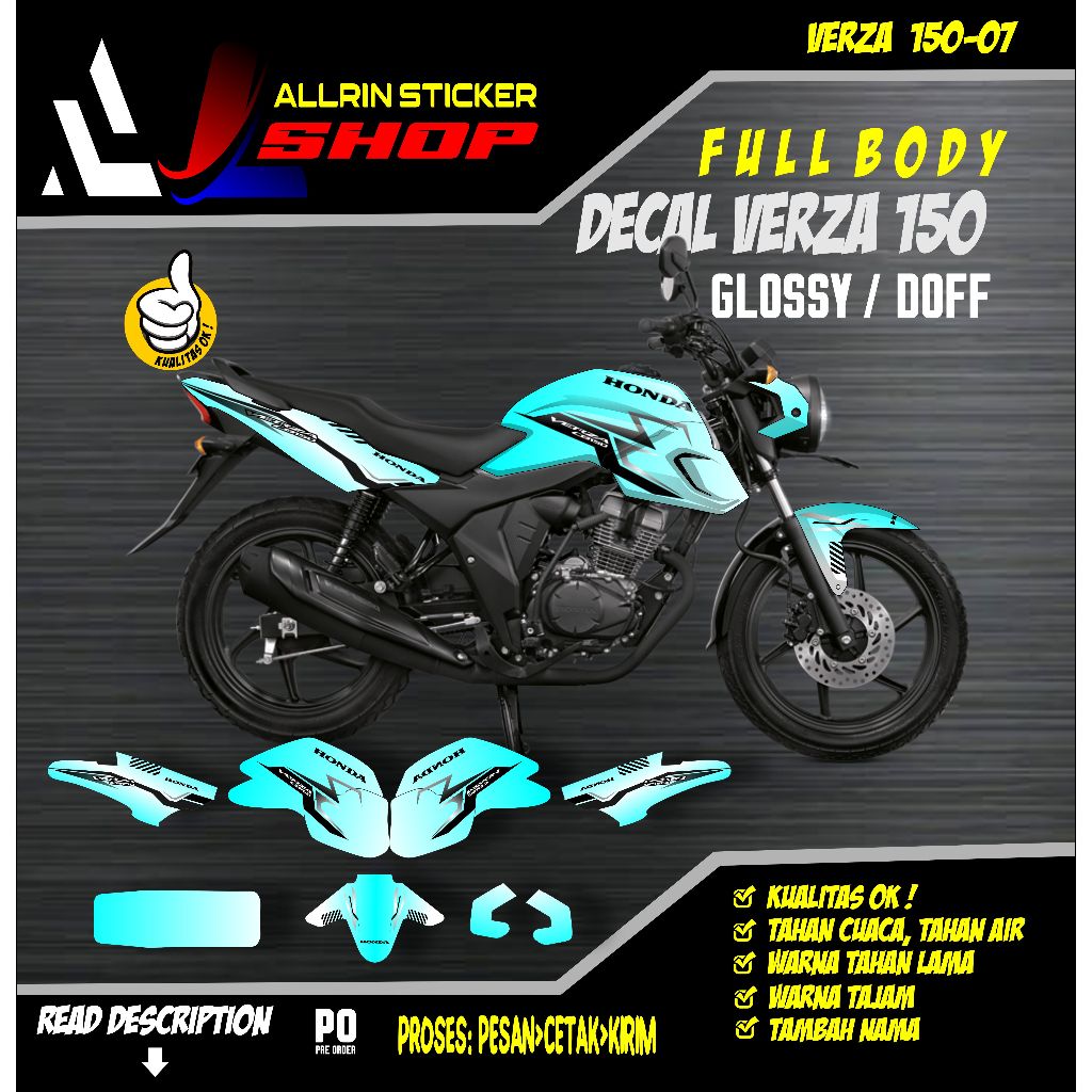 Decal Verza 150 Full Body Variasi Stiker Verza 150 Full Body Variasi Striping Verza 150 Full Body