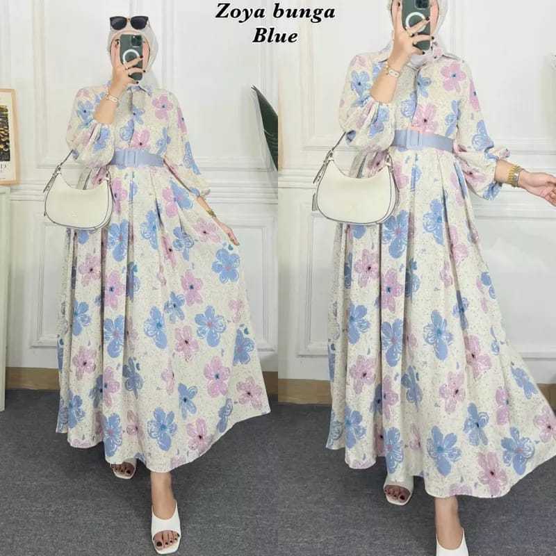 Gamis Zoya Cringkle Aie flow Premium Gamis Mewah Lebaran 2023 Jumbo