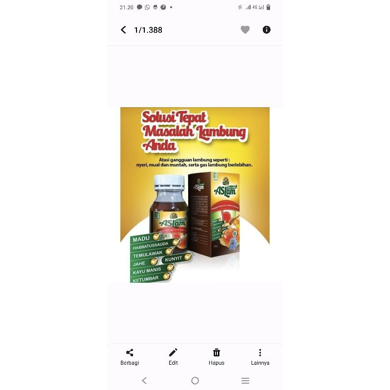 

aslam madu untuk asam lambung 350 g