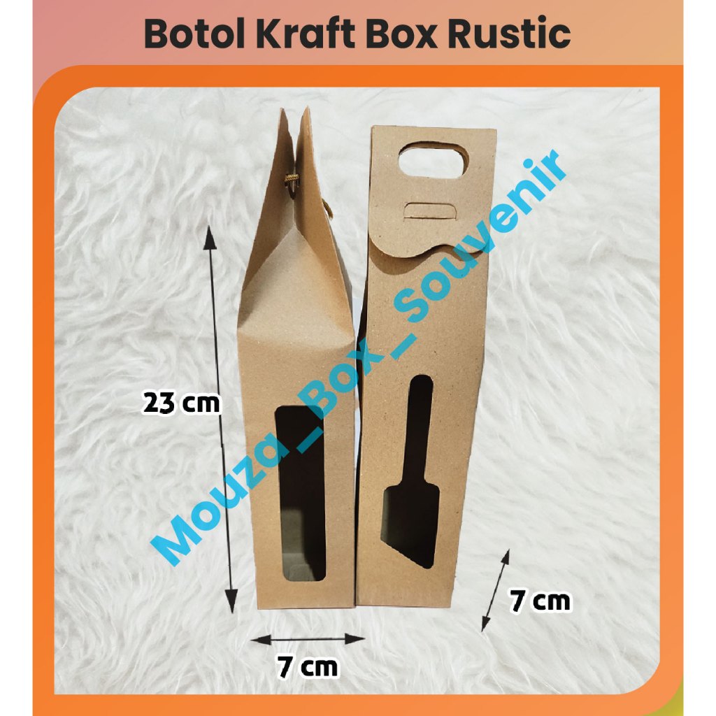 

100 pcs box souvenir untuk botol kraft box rustik