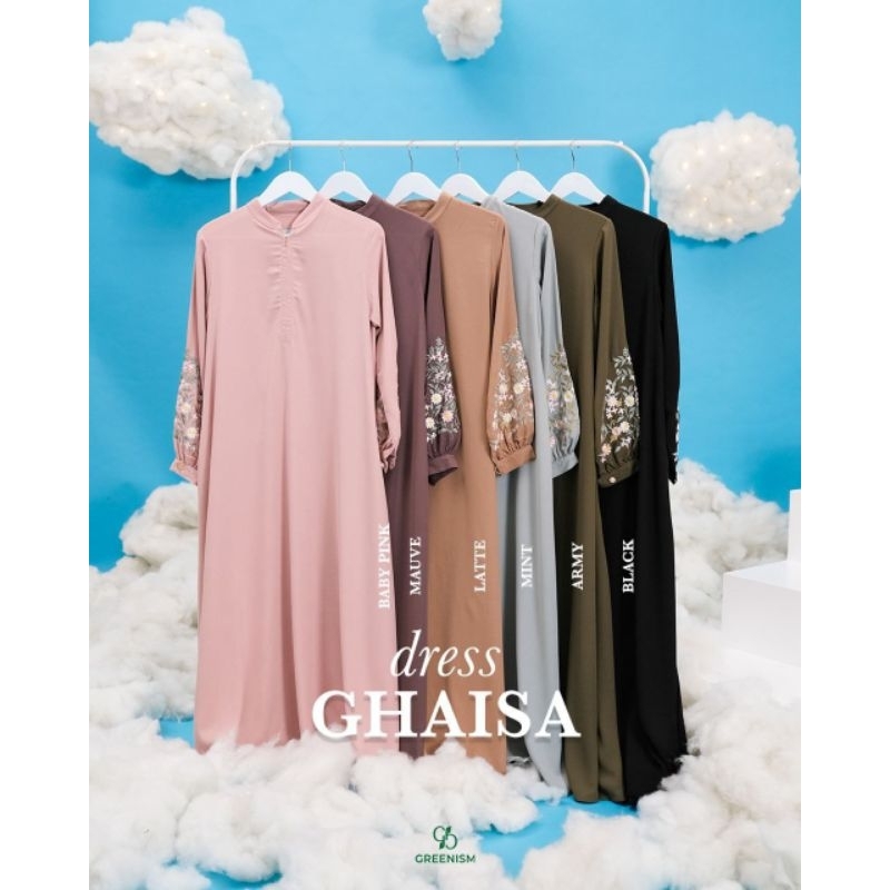 Greenism Ghaisa Dress Gamis Bordir Lengan