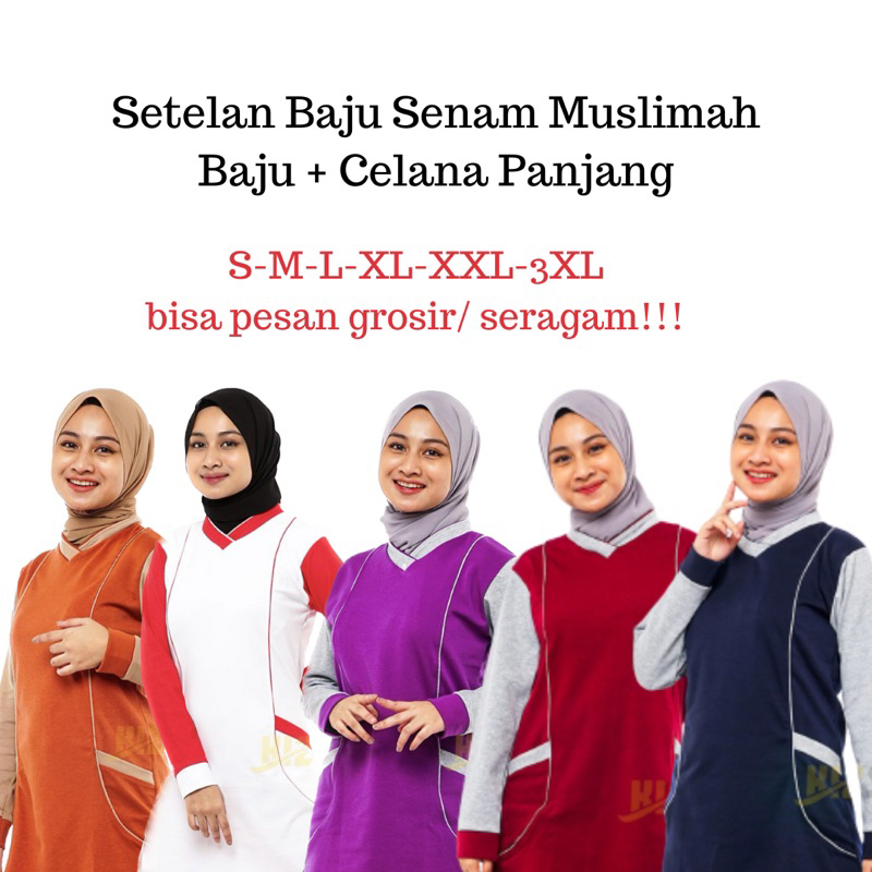 SETELAN BAJU SENAM MUSLIMAH - ONSET BAJU SENAM WANITA - SETELAN BAJU DAN CELANA SENAM MUSLIM JUMBO