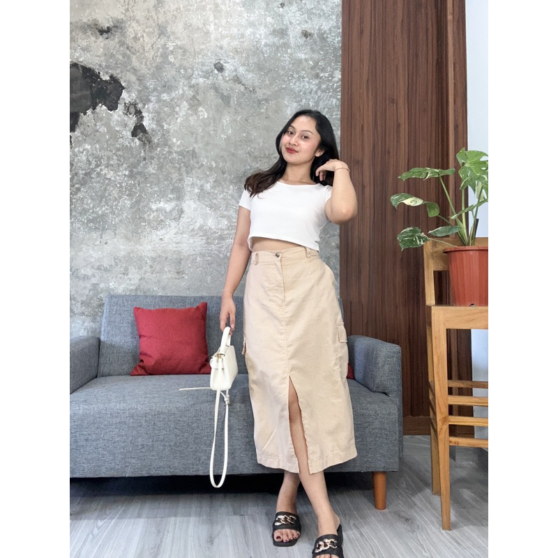 LINEA SKIRT/ Linen Skirt/ Cargo Skirt / Rok Cargo