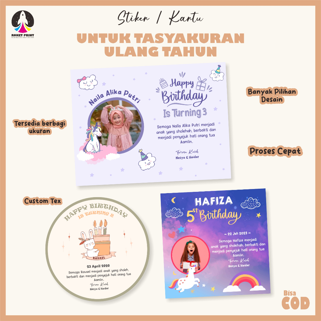 

Stiker / kartu Ulang tahun, stiker ulang tahun, stiker happy birthday