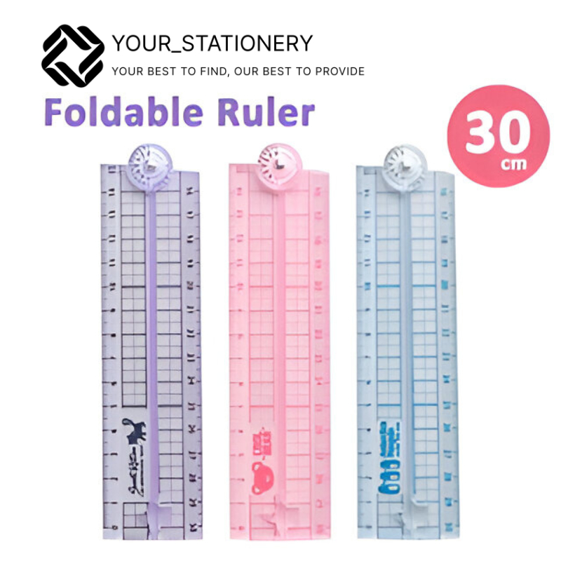 

[Your_Stationery] Transparent Foldable Ruler / Penggaris Transparan 30cm Dapat Dilipat/Tidak Mudah Patah
