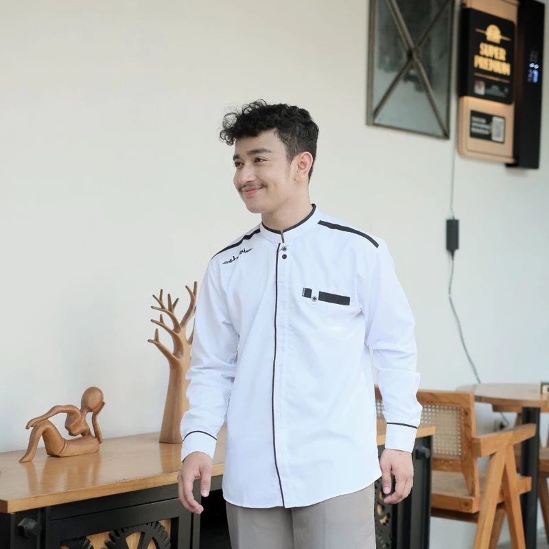 KEMEJA KOKO LENGAN PANJANG MOTIF SIMPEL TERBARU SERAGAM HADROH