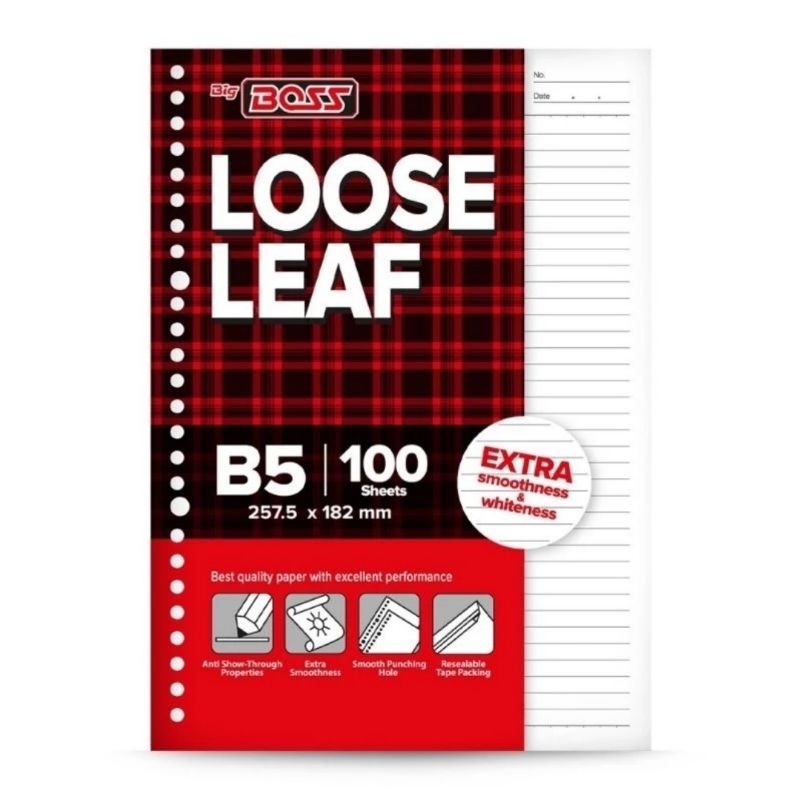 

Kertas Loose Leaf Isi Binder Big Boss B5 100 Lembar