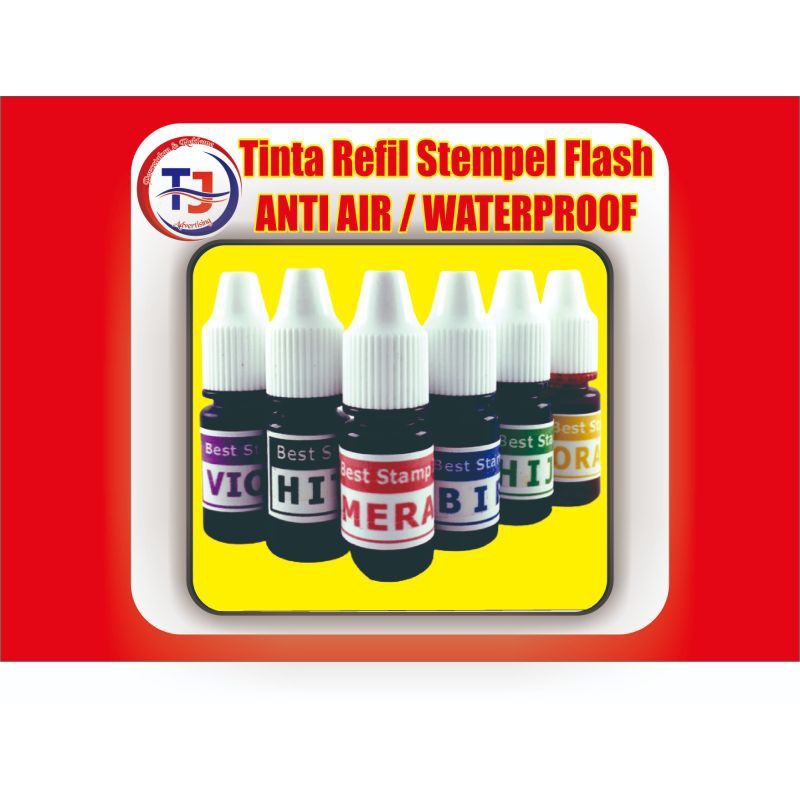 Tinta Stempel waterproof / anti air / tinta permanent untuk bahan plastik, kayu, strofoam