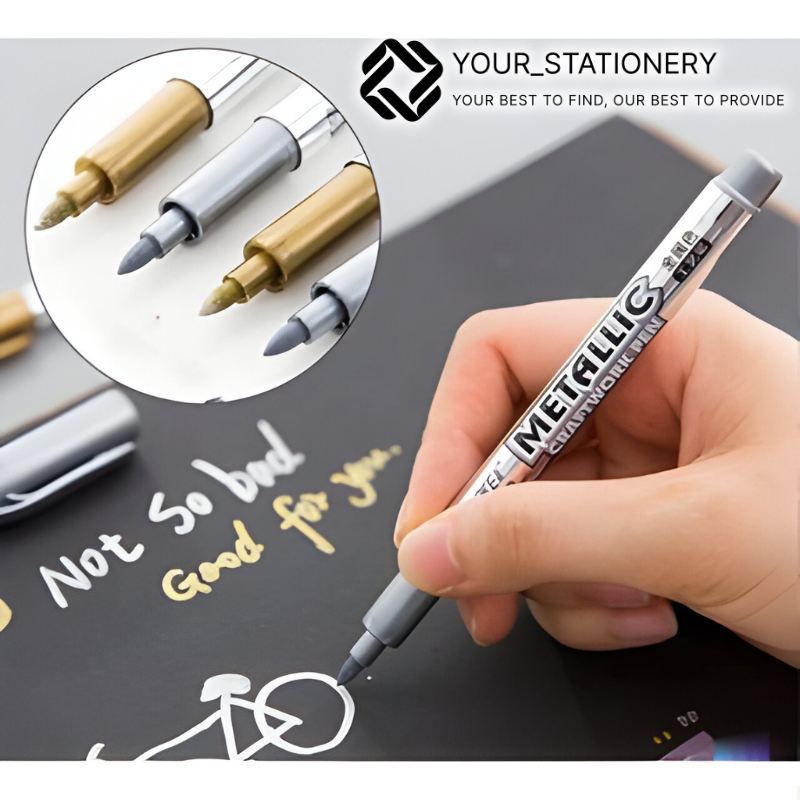 

Metallic Gold Silver Pen Marker/Spidol metalik emas perak baok/Spidol Paint Marker Permanent - Your_Stationery